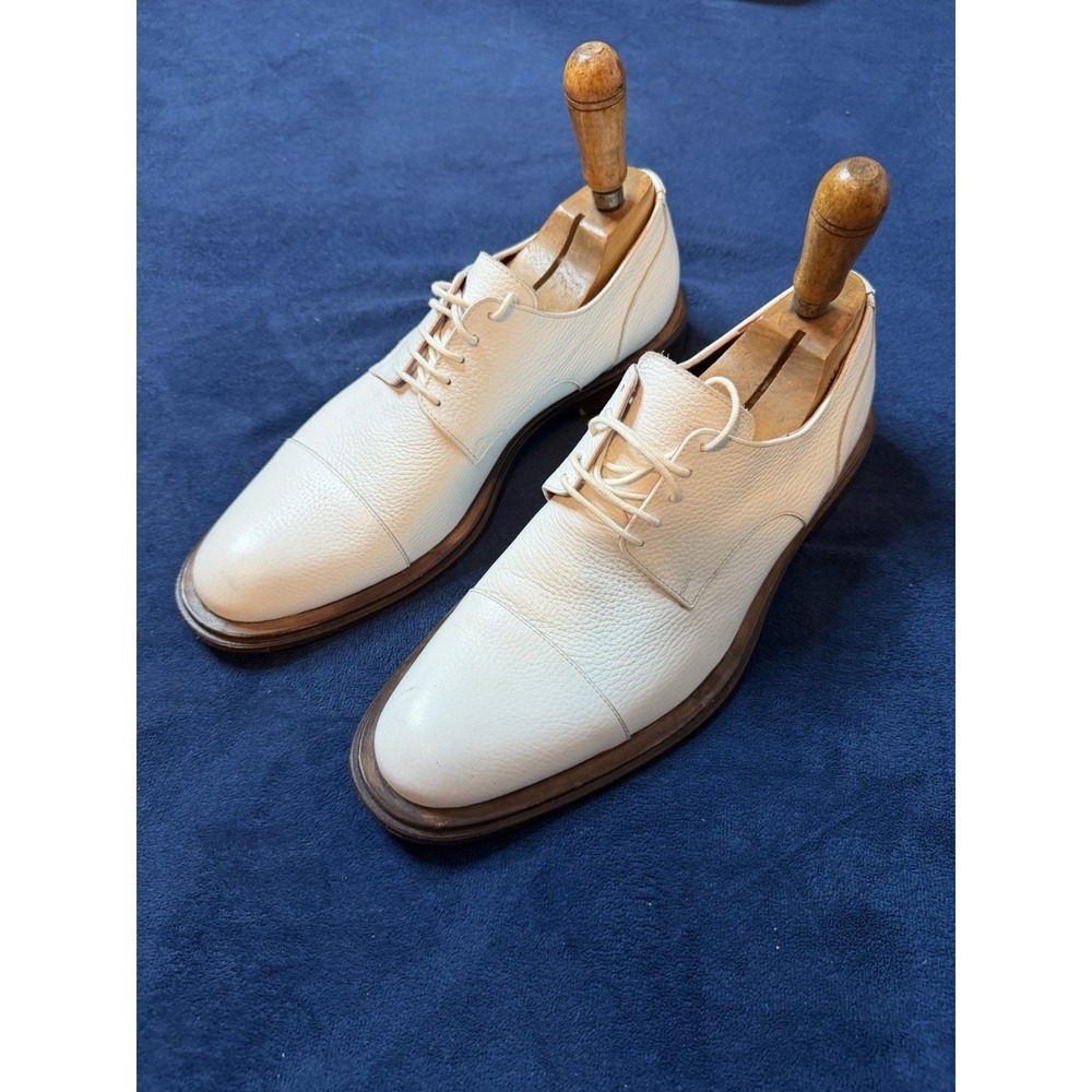 Vtg Jean Michael Cazabat White Toe Cap Oxford Dress Shoes Sz 41 EU Red Bottom